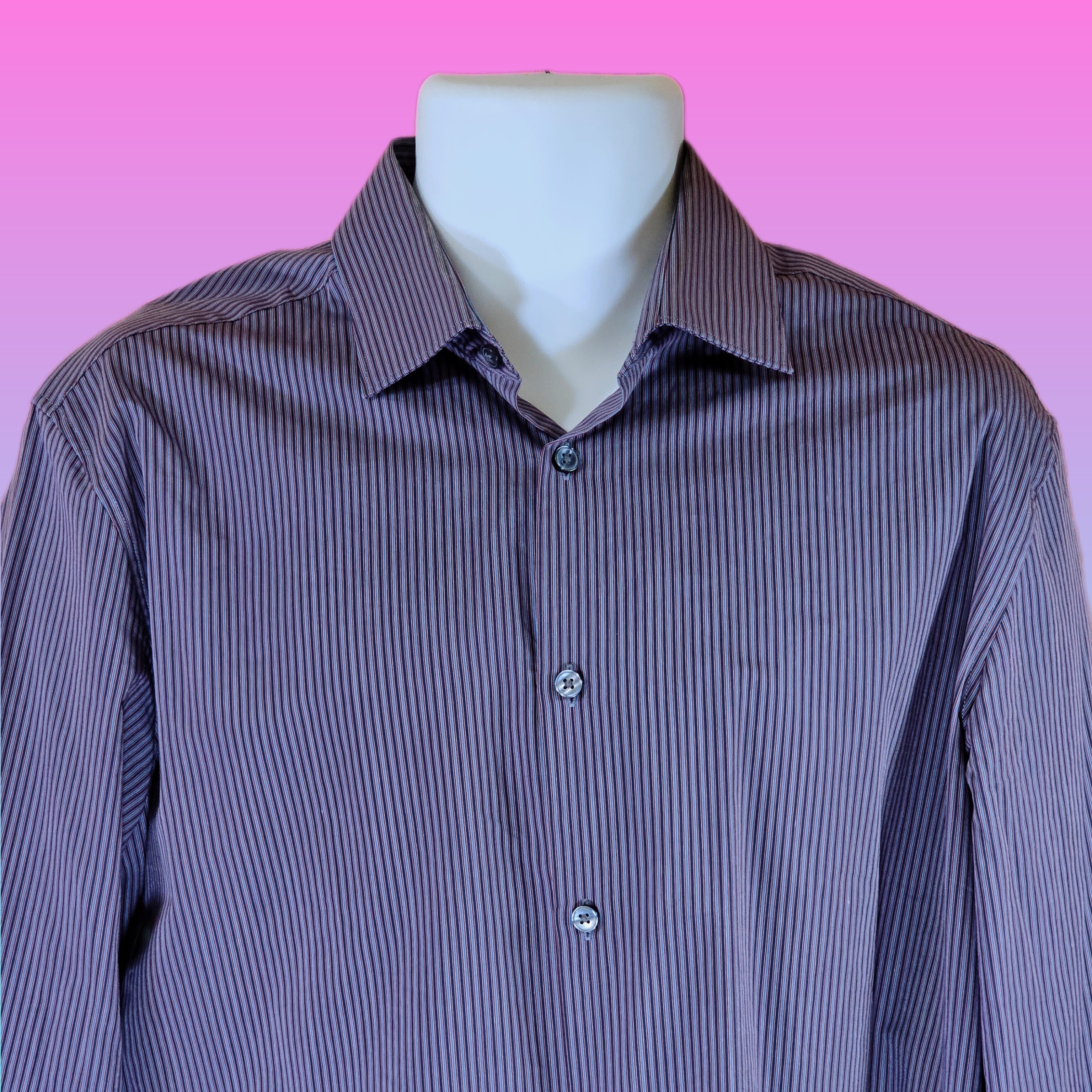 John Varvatos Black And Red Casual Button Down Shirt